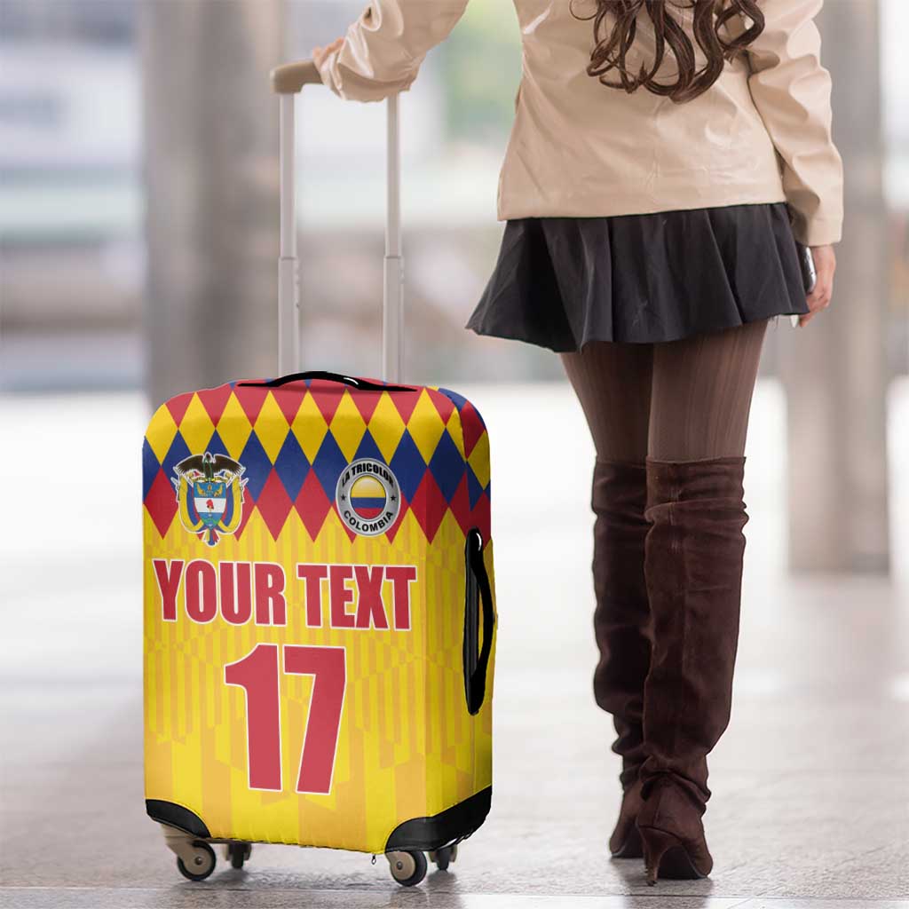Custom Colombia Football Luggage Cover Retro Yellow Style LT17