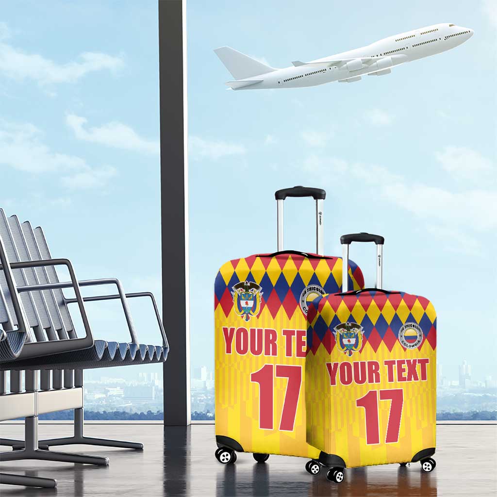 Custom Colombia Football Luggage Cover Retro Yellow Style LT17