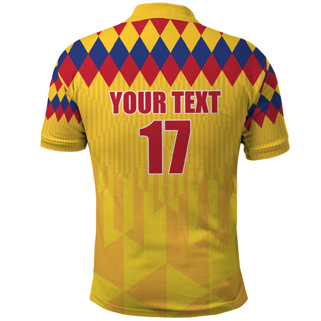 Custom Colombia Football Polo Shirt Retro Yellow Style LT17