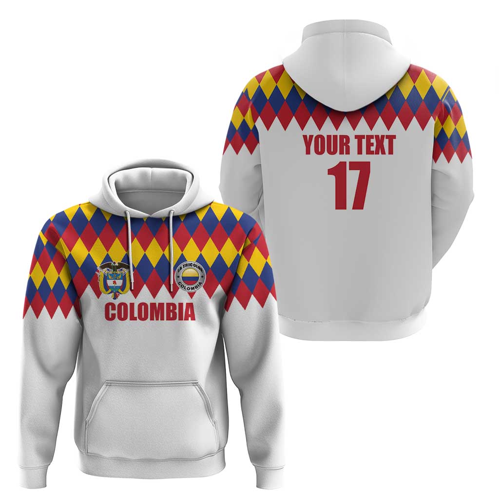 Custom Colombia Football Hoodie Retro White Style LT17