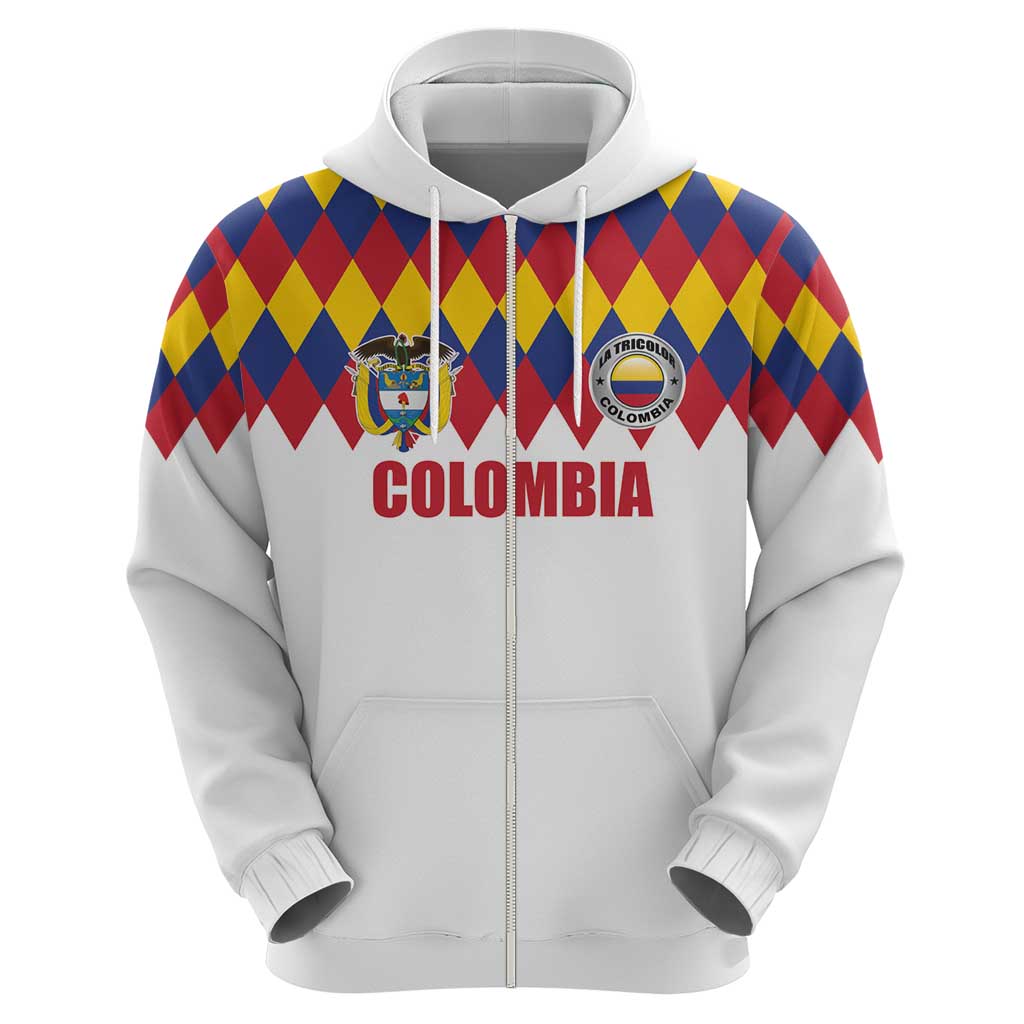 Custom Colombia Football Hoodie Retro White Style LT17
