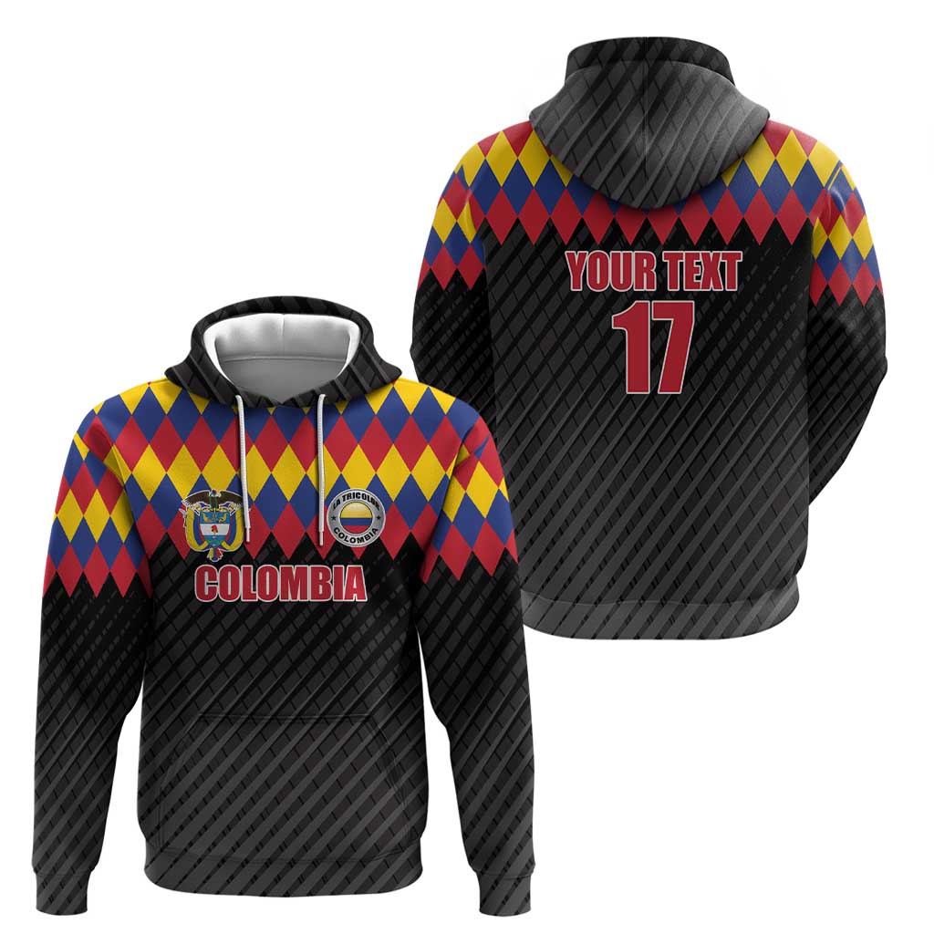 Custom Colombia Football Hoodie Retro Black Style LT17