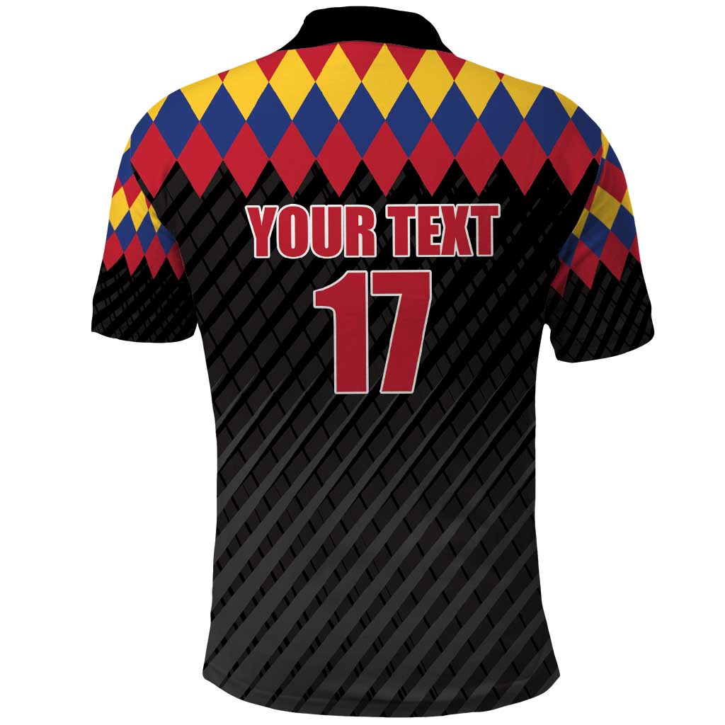 Custom Colombia Football Polo Shirt Retro Black Style LT17