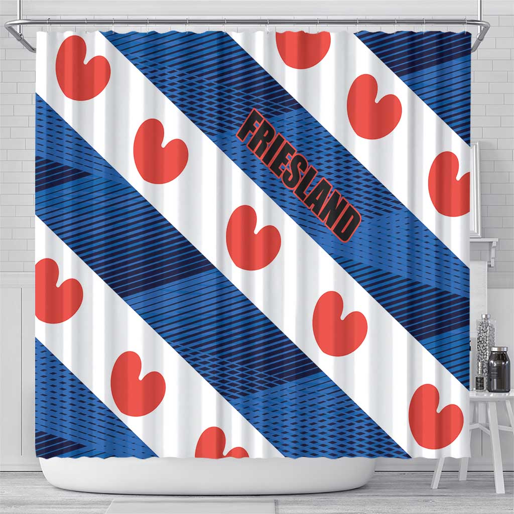 Netherlands Friesland Province Shower Curtain Flag Style LT17