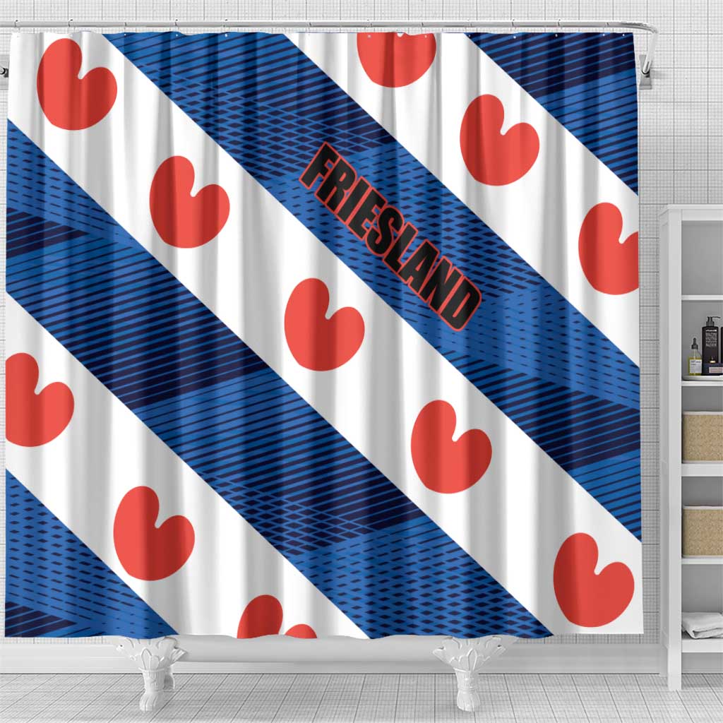 Netherlands Friesland Province Shower Curtain Flag Style LT17