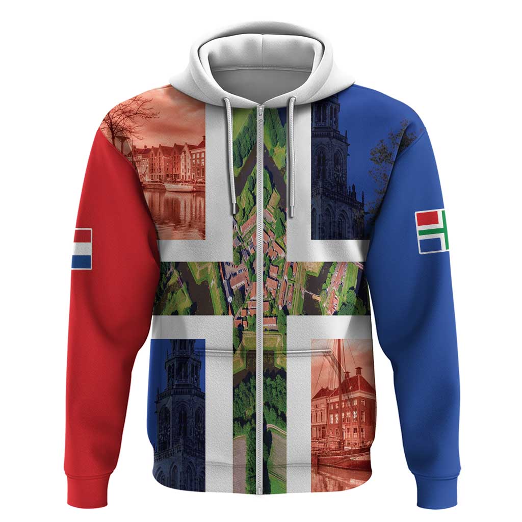 Netherlands Groningen Province Hoodie Flag Style LT17