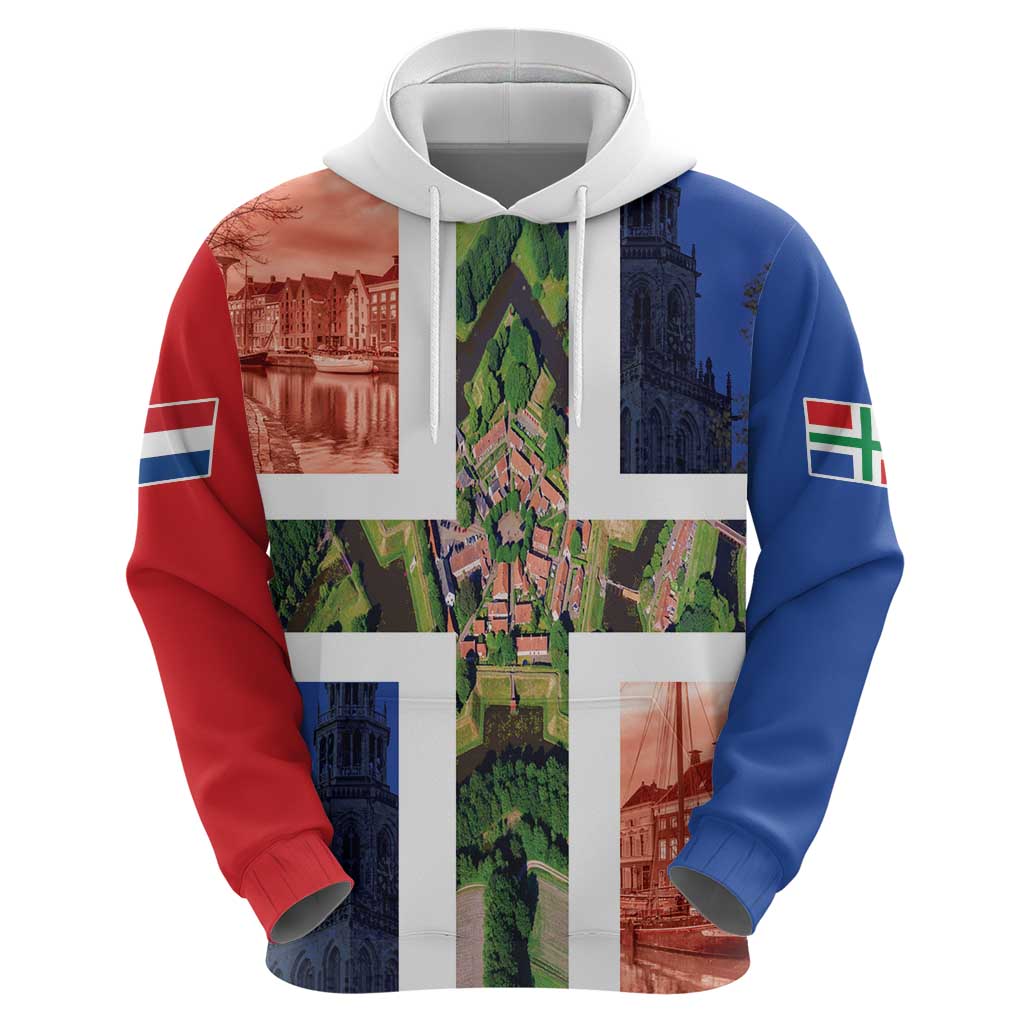 Netherlands Groningen Province Hoodie Flag Style LT17