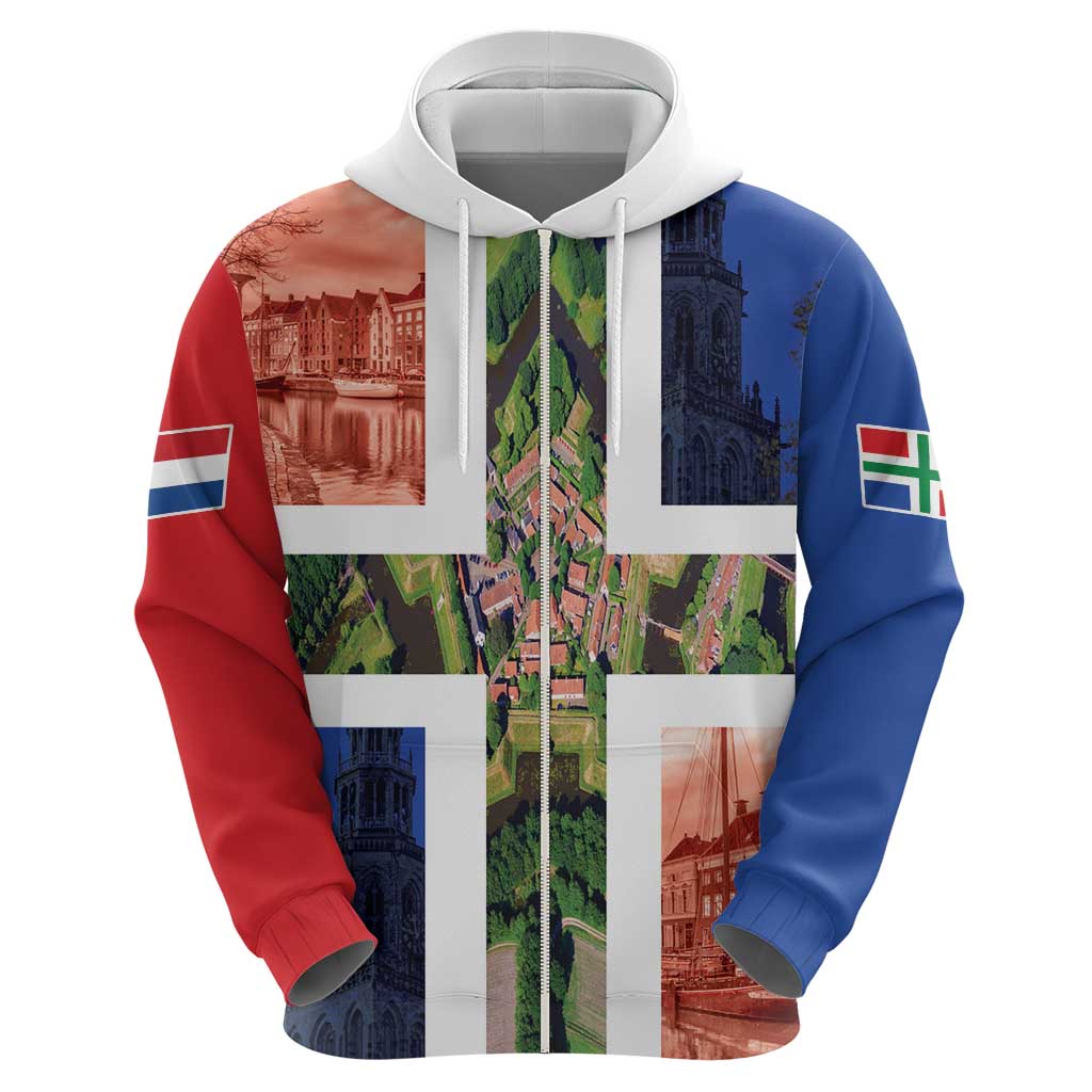 Netherlands Groningen Province Hoodie Flag Style LT17