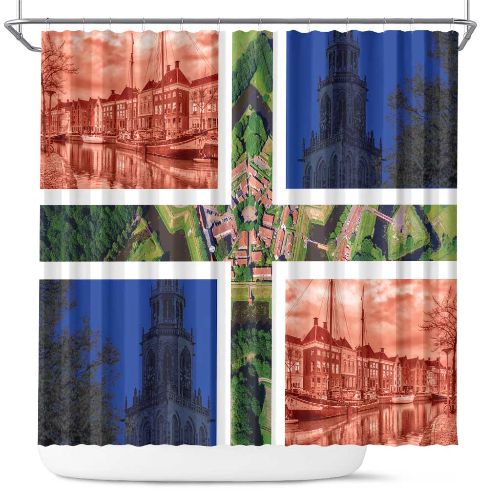 Netherlands Groningen Province Shower Curtain Flag Style LT17