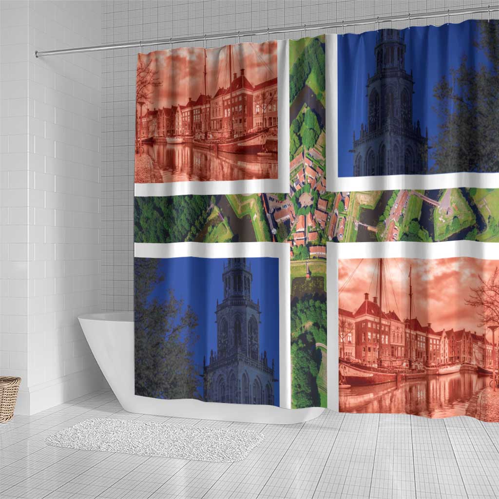 Netherlands Groningen Province Shower Curtain Flag Style LT17