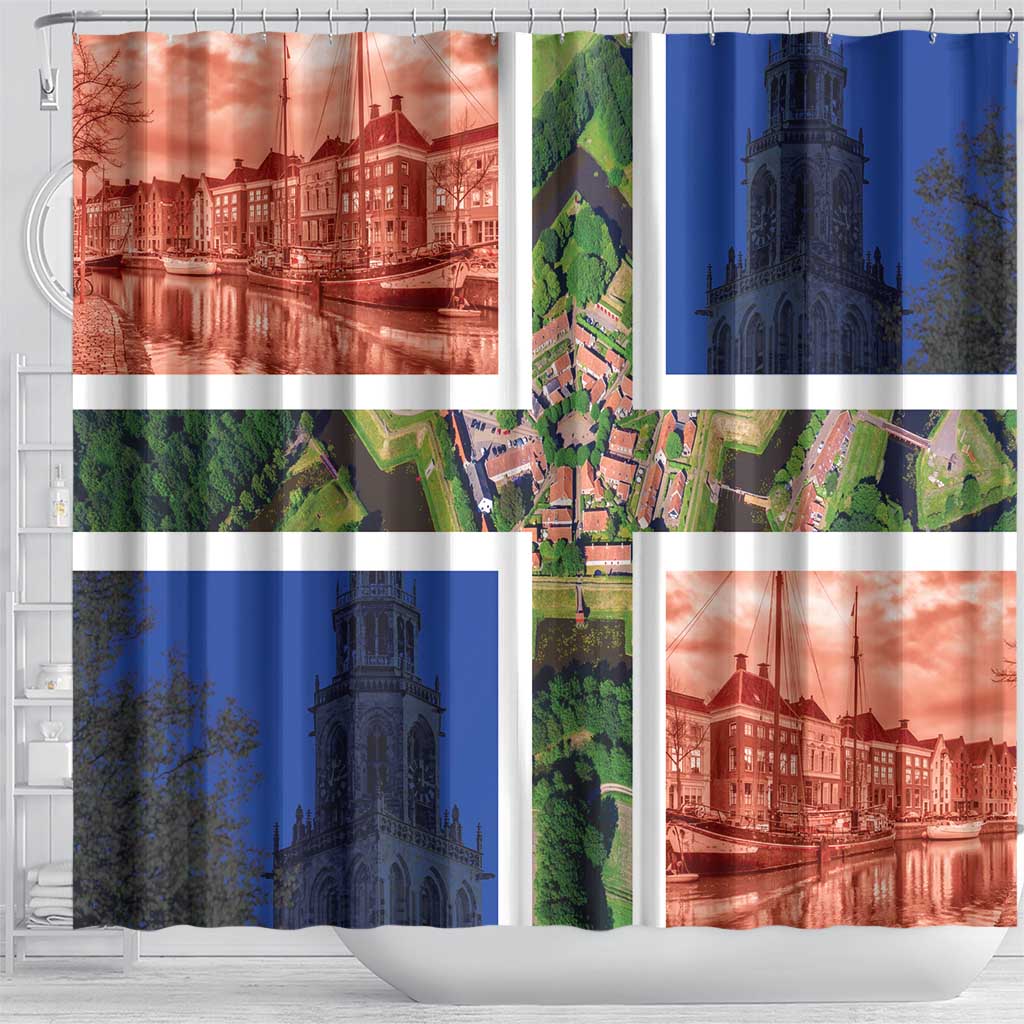 Netherlands Groningen Province Shower Curtain Flag Style LT17