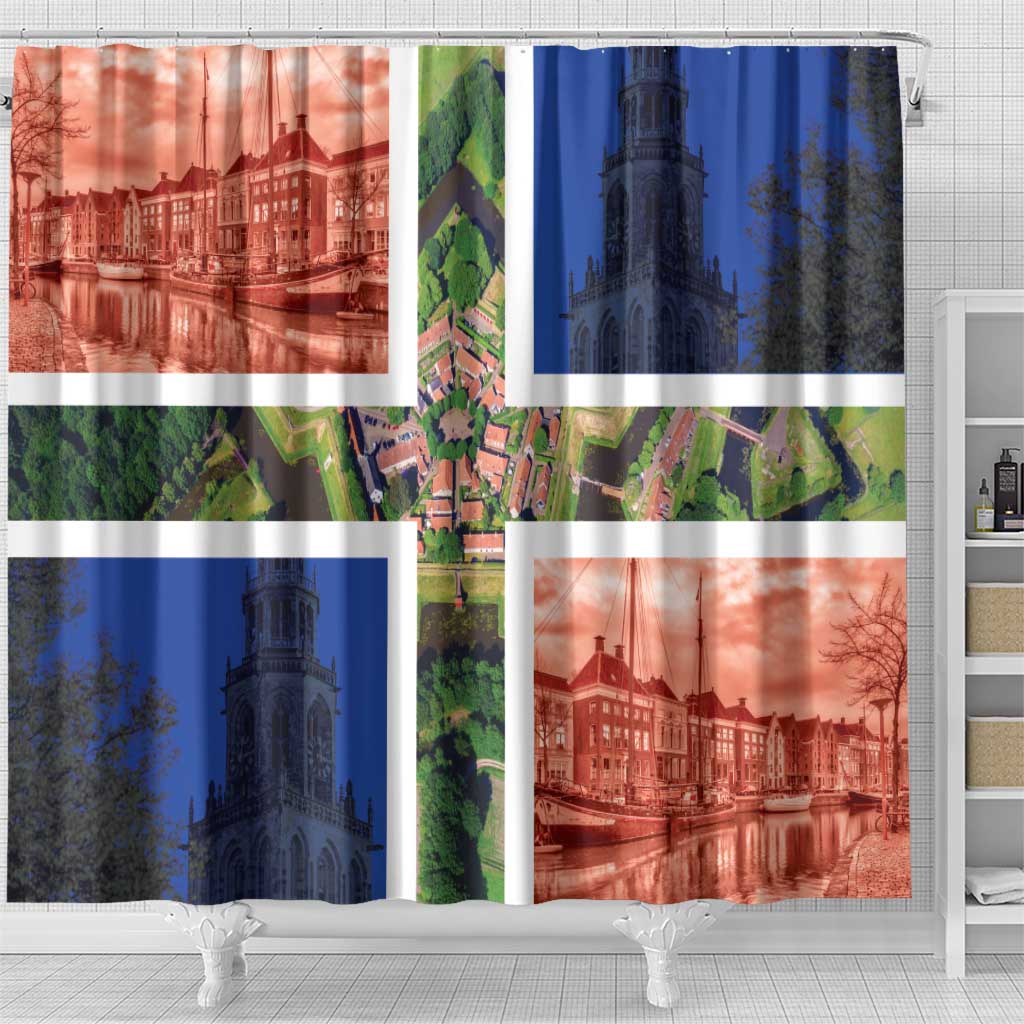 Netherlands Groningen Province Shower Curtain Flag Style LT17