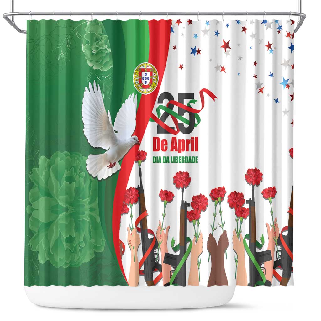 Portugal Carnation Revolution Shower Curtain Dia Da Liberdade 25 De April LT17