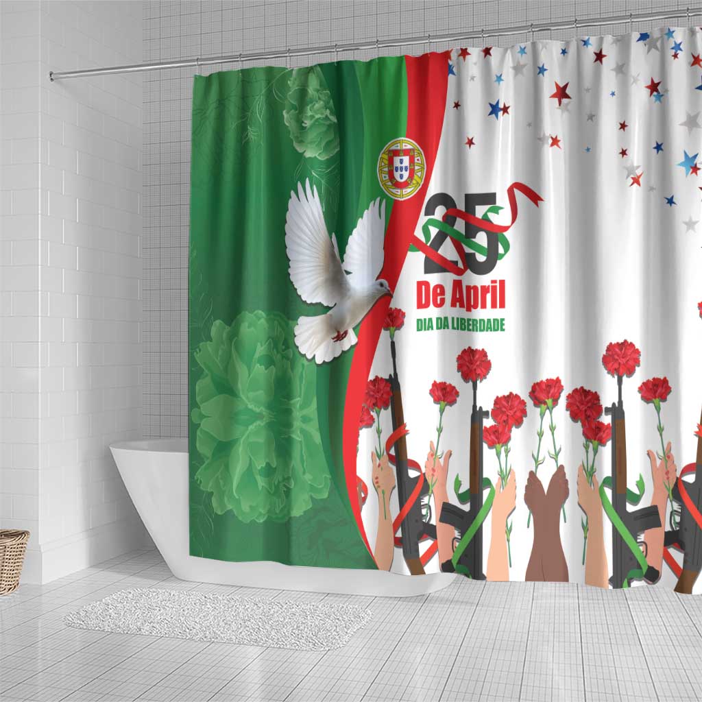 Portugal Carnation Revolution Shower Curtain Dia Da Liberdade 25 De April LT17