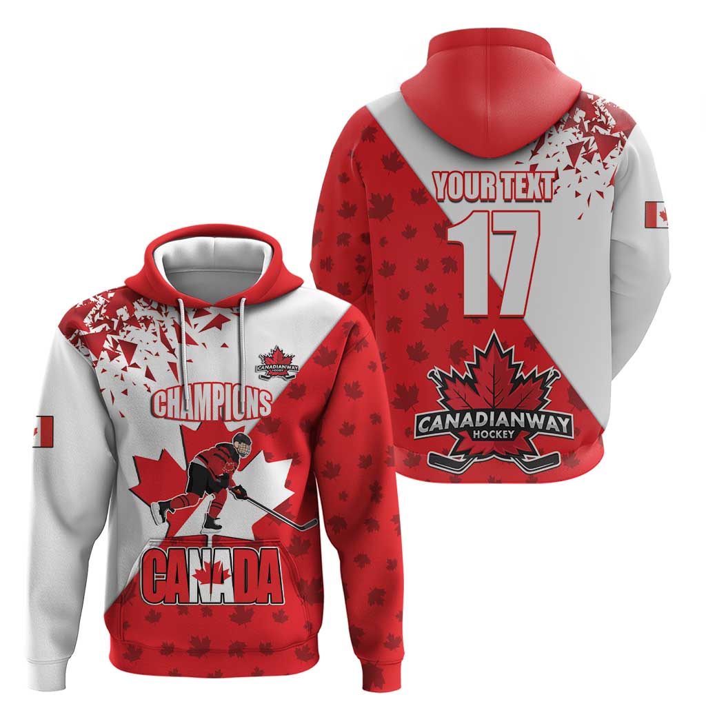 Custom Canada Ice Hockey Champions Forever Hoodie Sporty Style LT17