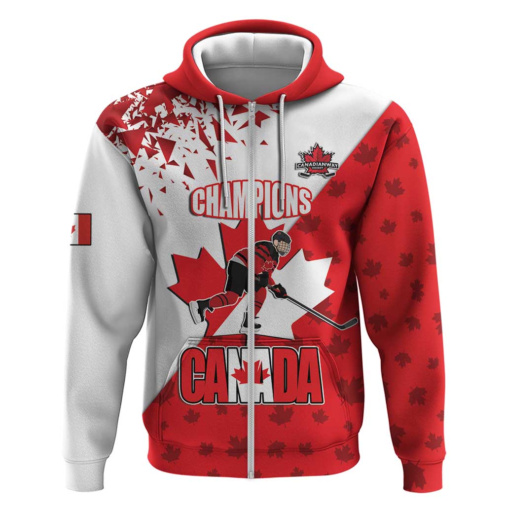 Custom Canada Ice Hockey Champions Forever Hoodie Sporty Style LT17