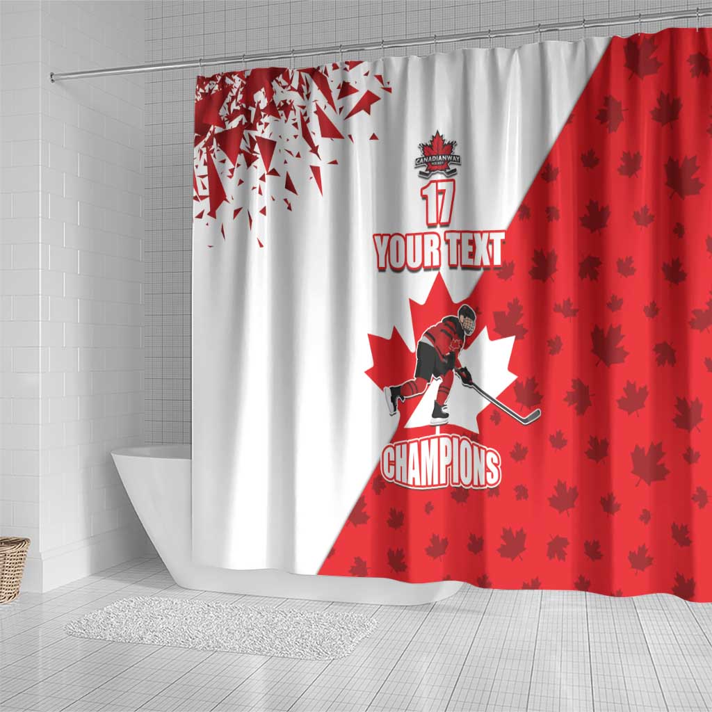 Custom Canada Ice Hockey Champions Forever Shower Curtain Sporty Style LT17