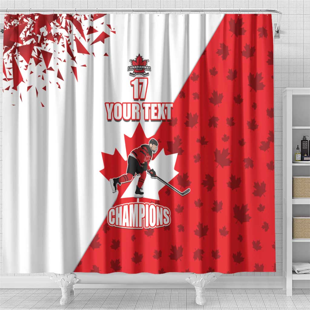 Custom Canada Ice Hockey Champions Forever Shower Curtain Sporty Style LT17