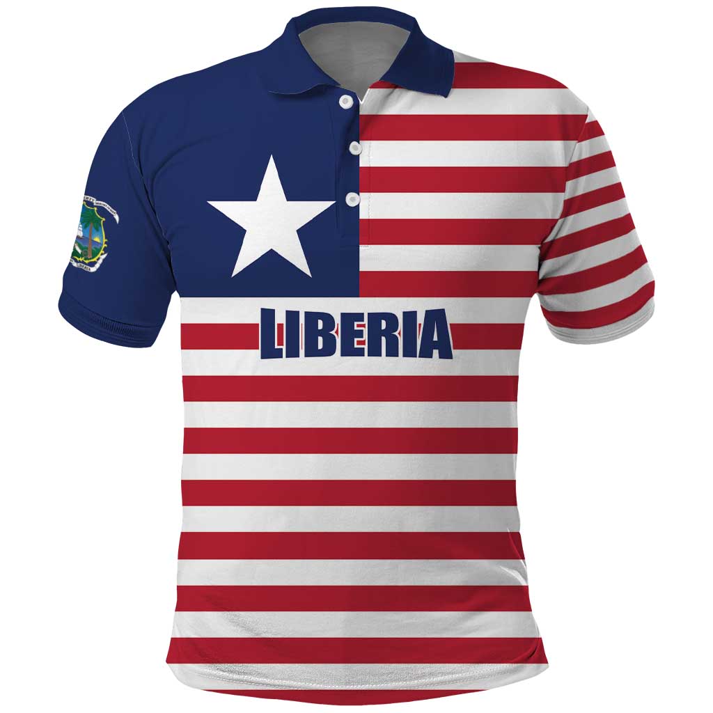 Liberia Flag Style Polo Shirt The Love of Liberty Brought Us Here LT17
