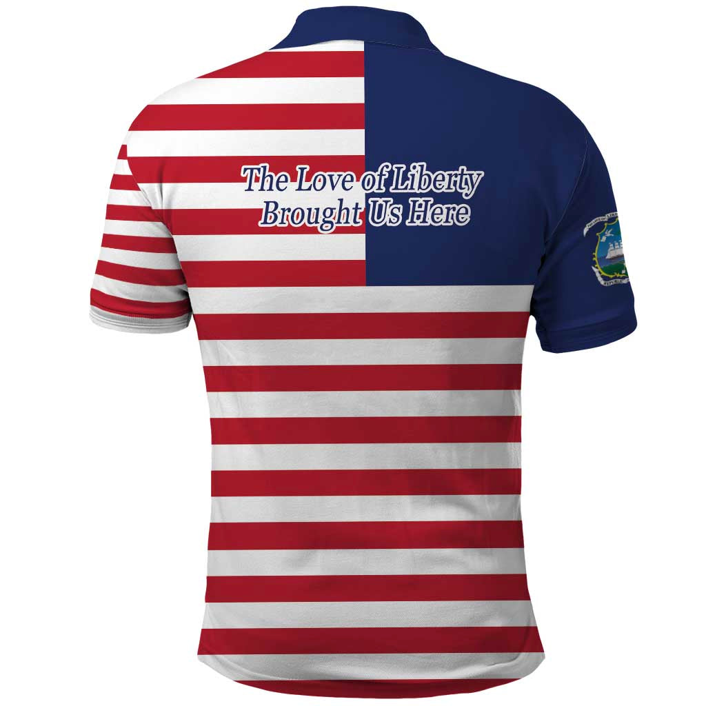 Liberia Flag Style Polo Shirt The Love of Liberty Brought Us Here LT17