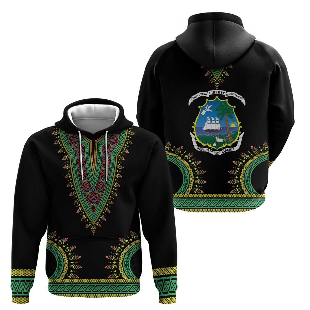 Liberia Coat of Arms Hoodie African Dashiki Style LT17