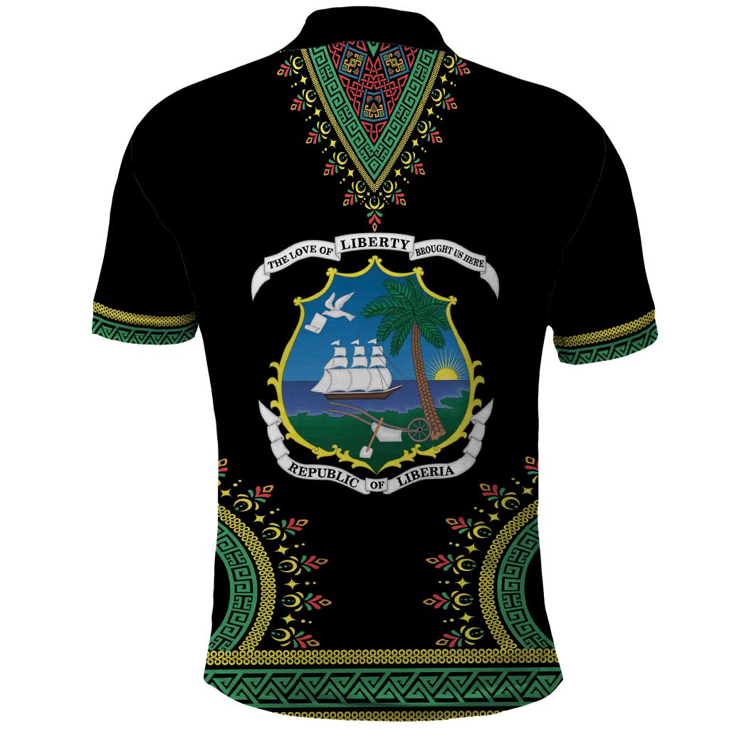 Liberia Coat of Arms Polo Shirt African Dashiki Style LT17