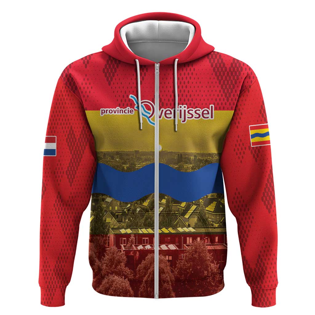 Netherlands Overijssel Province Hoodie Flag Style LT17