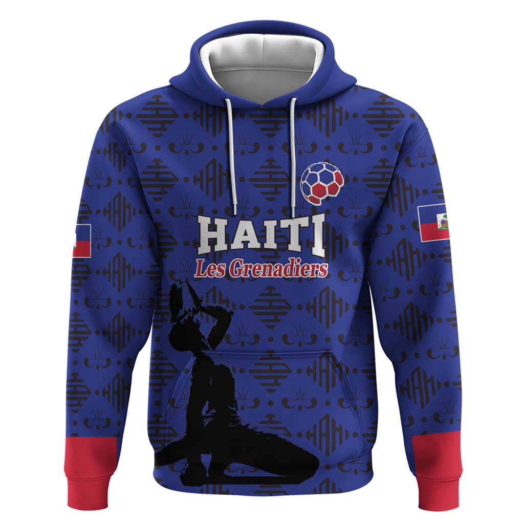 Custom Haiti Football Hoodie Come on Les Grenadiers Blue Style LT17