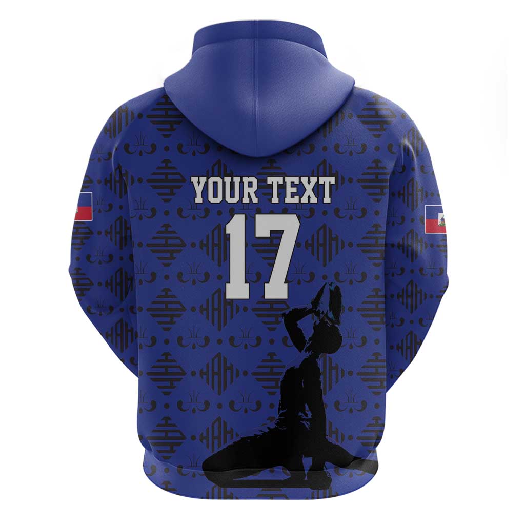 Custom Haiti Football Hoodie Come on Les Grenadiers Blue Style LT17