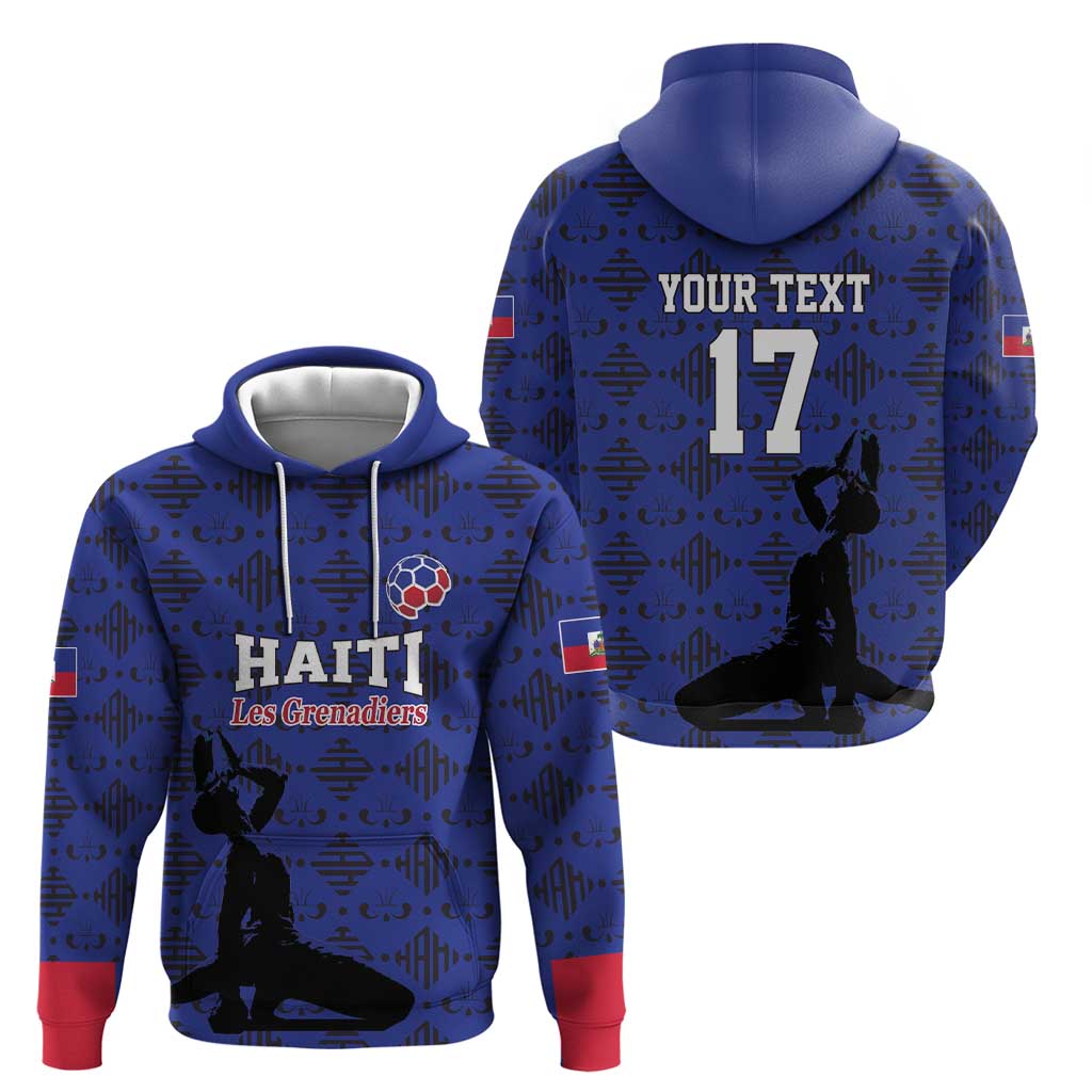 Custom Haiti Football Hoodie Come on Les Grenadiers Blue Style LT17