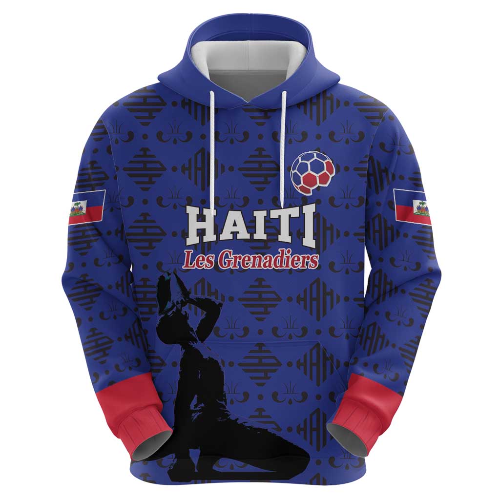 Custom Haiti Football Hoodie Come on Les Grenadiers Blue Style LT17
