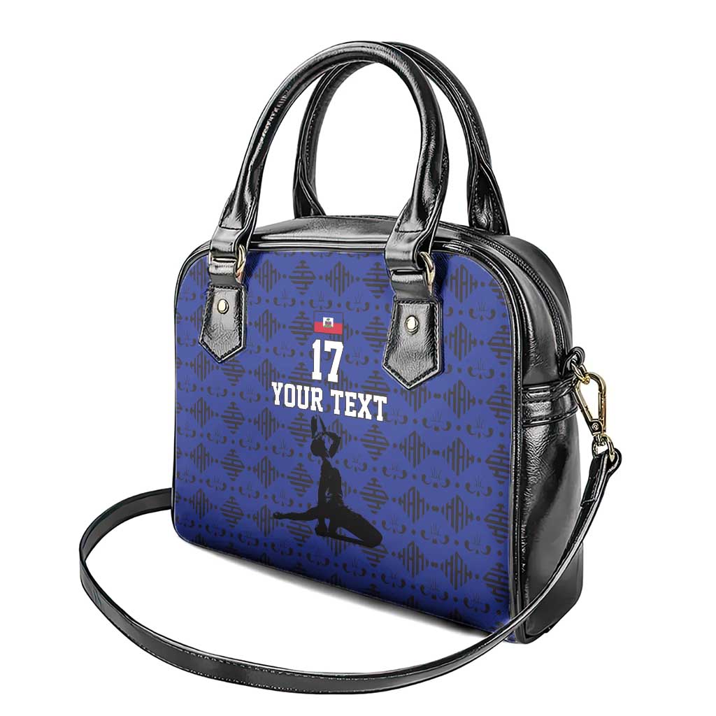 Custom Haiti Football Shoulder Handbag Come on Les Grenadiers Blue Style LT17