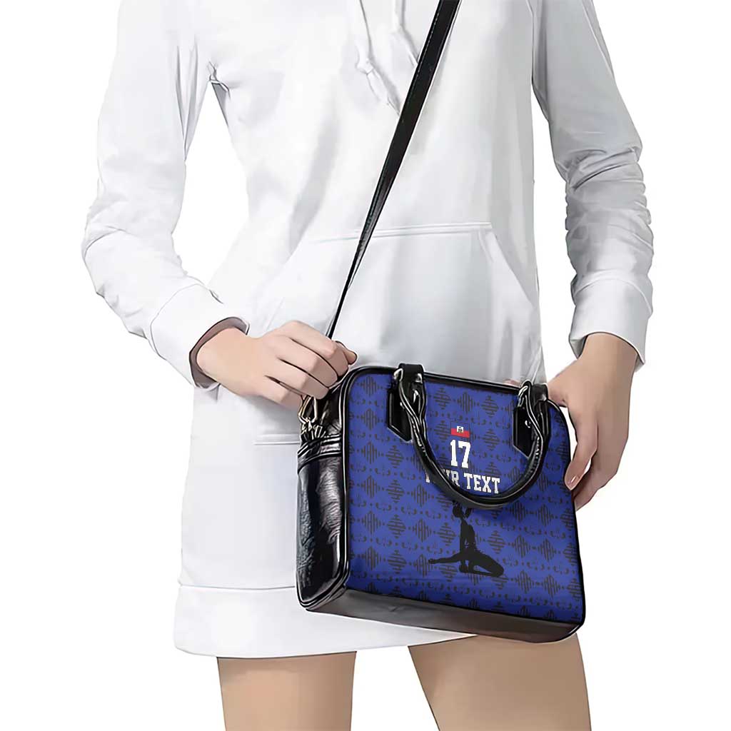 Custom Haiti Football Shoulder Handbag Come on Les Grenadiers Blue Style LT17