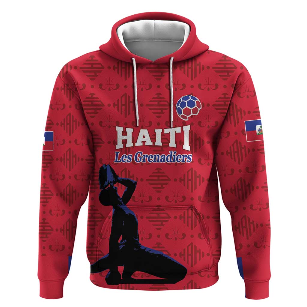 Custom Haiti Football Hoodie Come on Les Grenadiers Red Style LT17