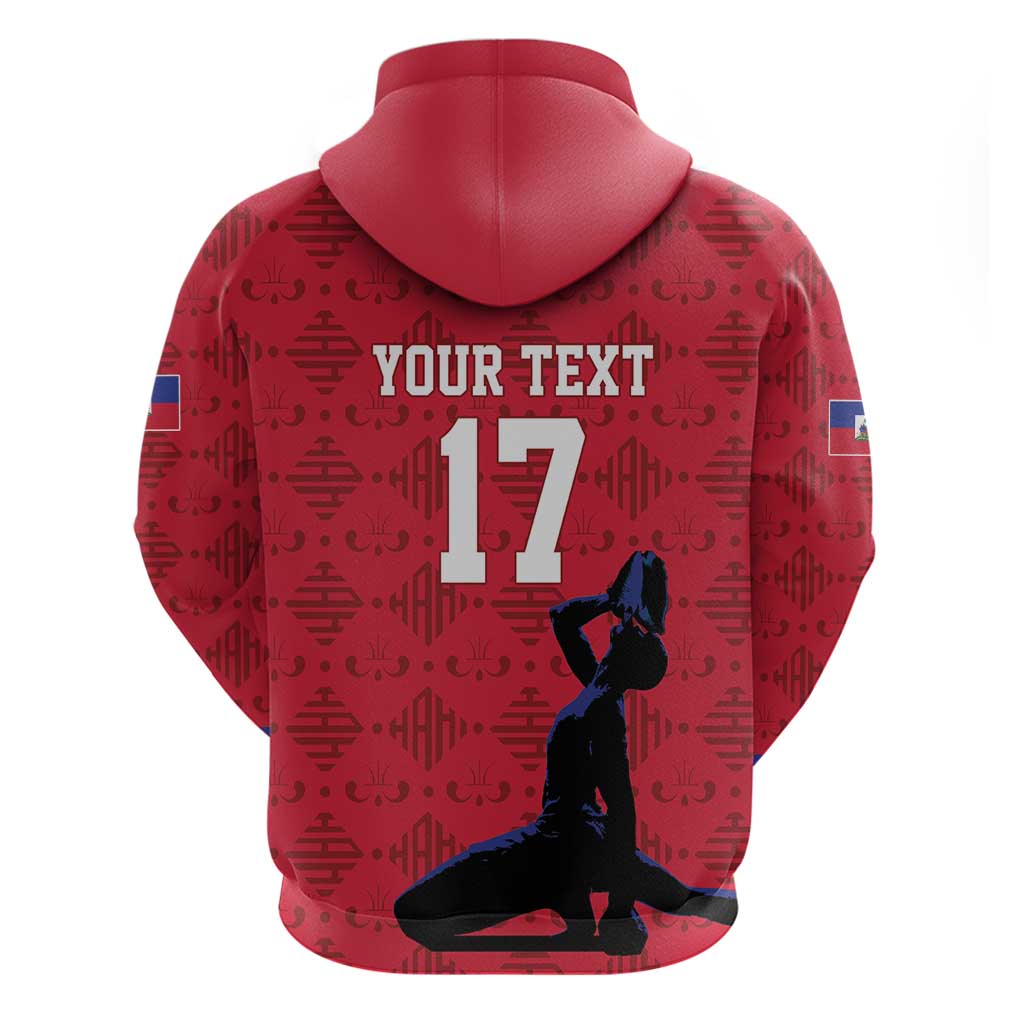 Custom Haiti Football Hoodie Come on Les Grenadiers Red Style LT17