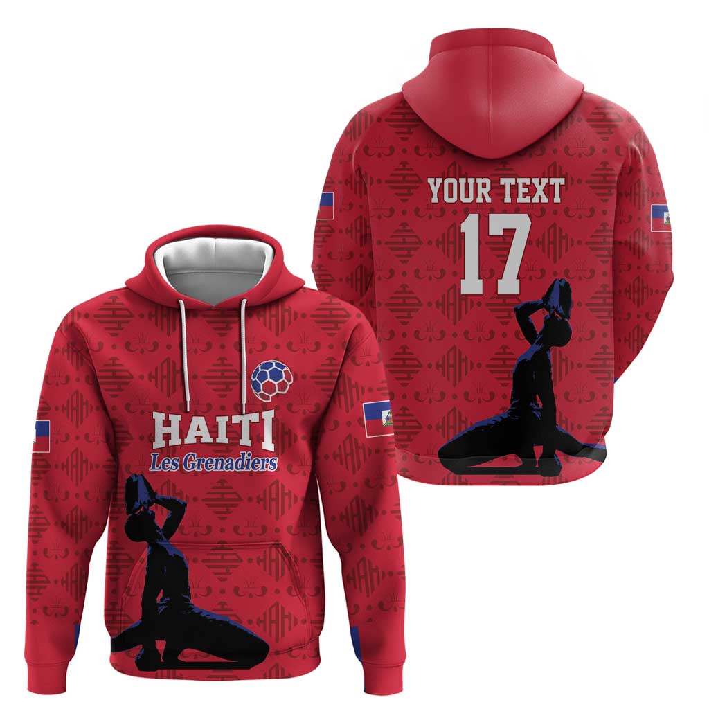 Custom Haiti Football Hoodie Come on Les Grenadiers Red Style LT17