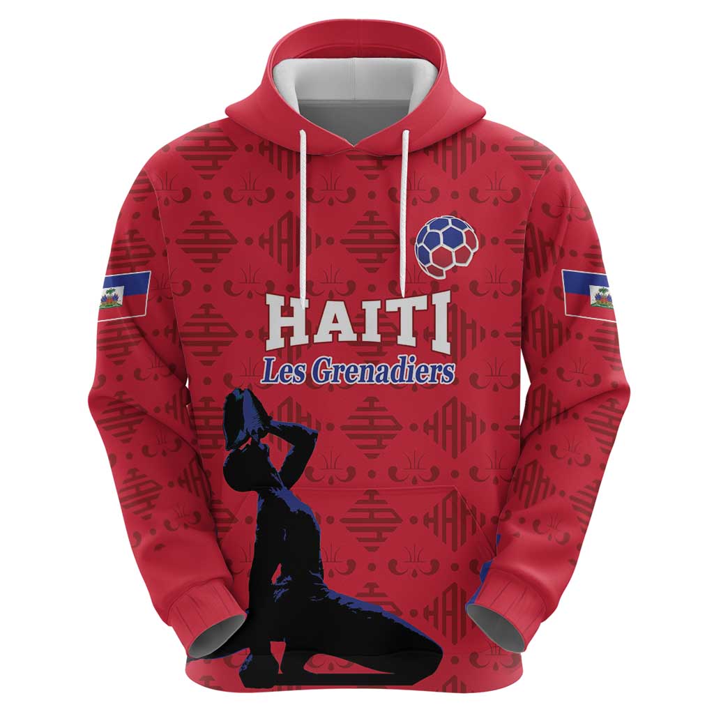 Custom Haiti Football Hoodie Come on Les Grenadiers Red Style LT17