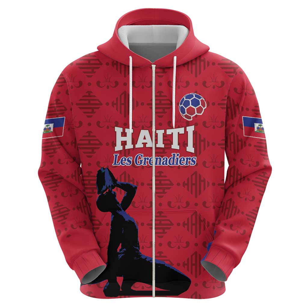 Custom Haiti Football Hoodie Come on Les Grenadiers Red Style LT17