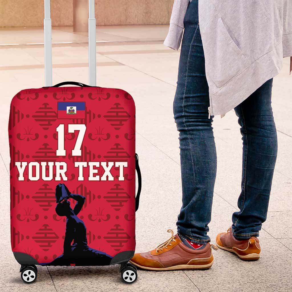 Custom Haiti Football Luggage Cover Come on Les Grenadiers Red Style LT17