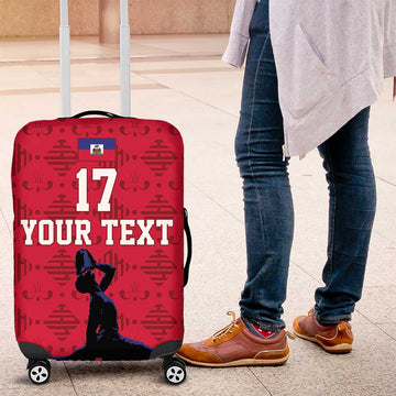 Custom Haiti Football Luggage Cover Come on Les Grenadiers Red Style LT17