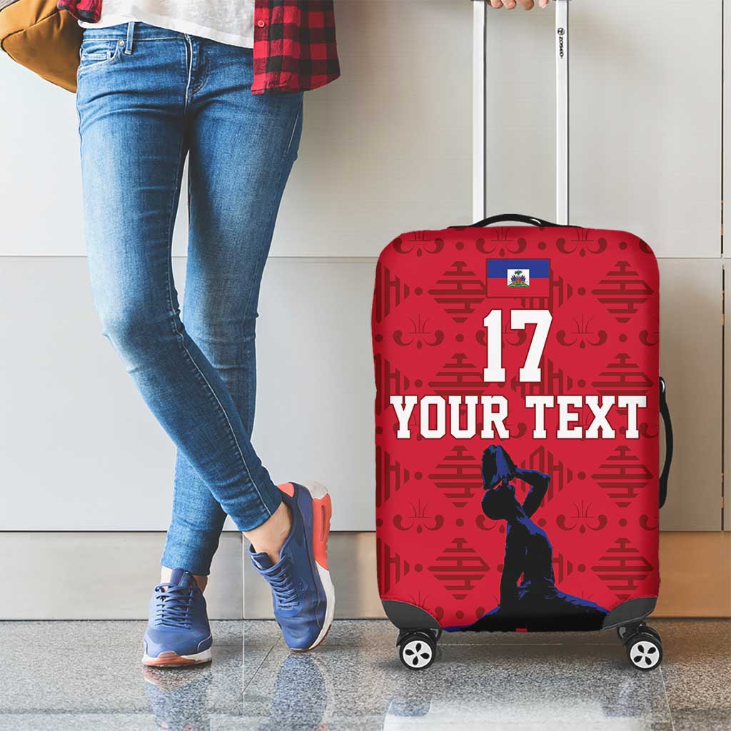 Custom Haiti Football Luggage Cover Come on Les Grenadiers Red Style LT17