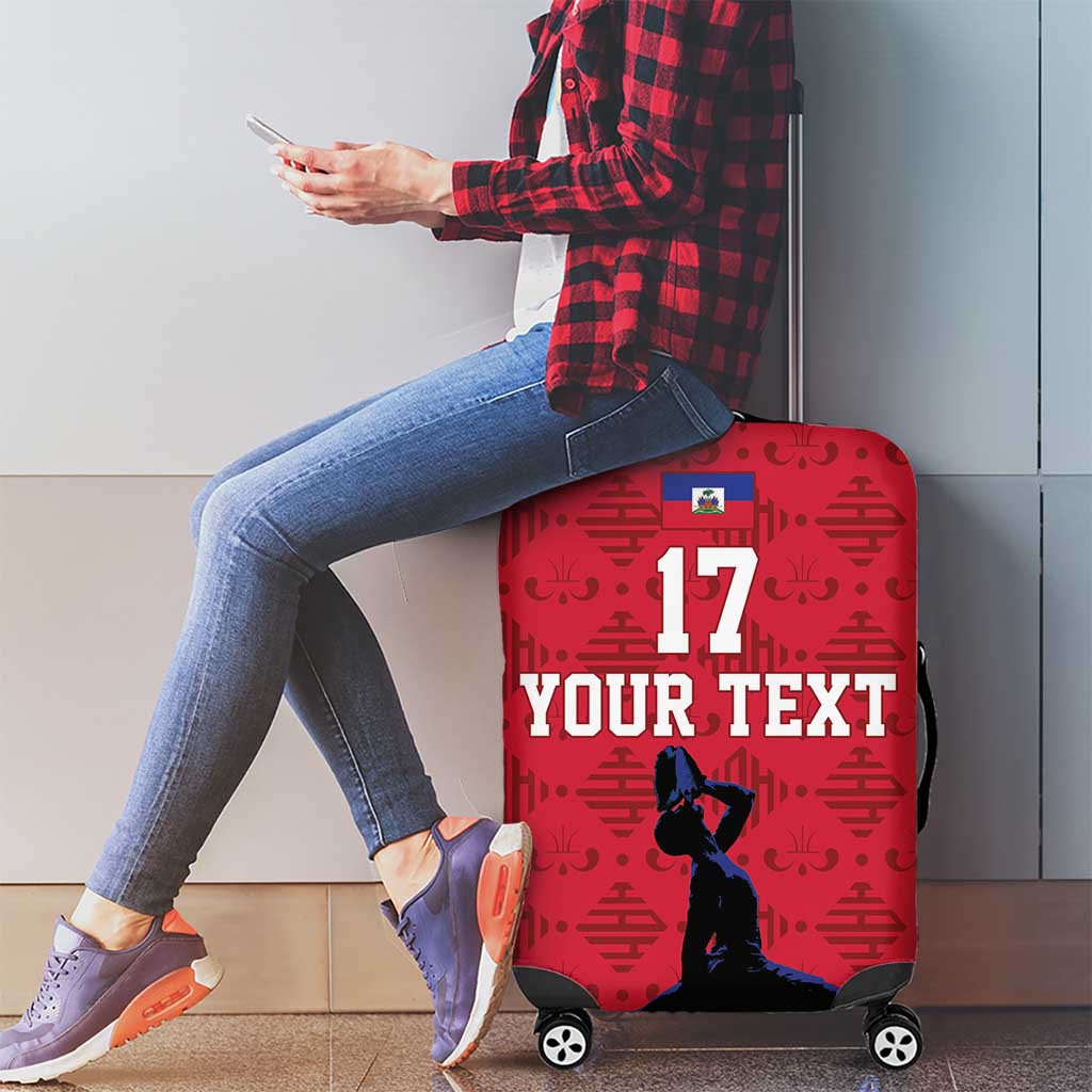 Custom Haiti Football Luggage Cover Come on Les Grenadiers Red Style LT17