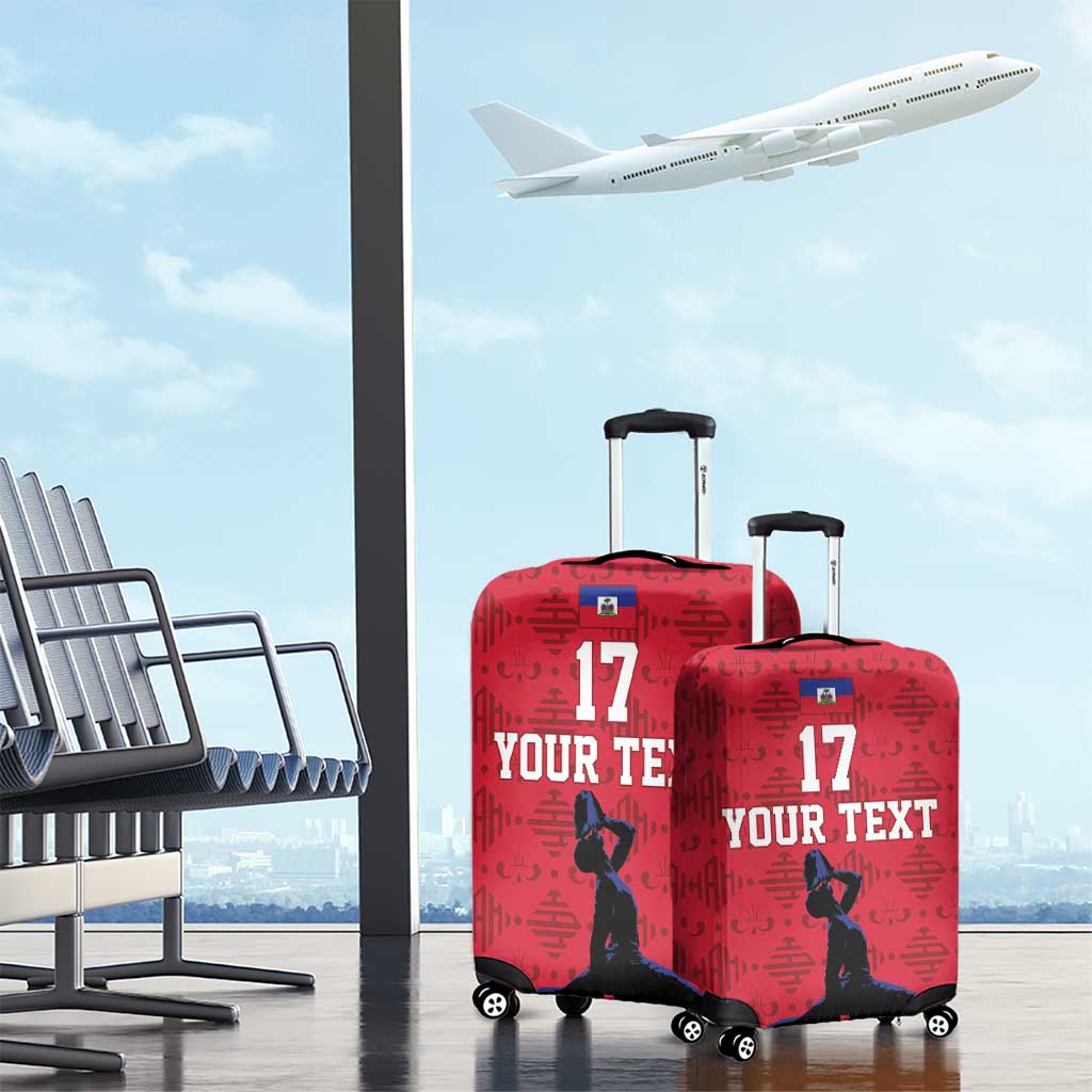 Custom Haiti Football Luggage Cover Come on Les Grenadiers Red Style LT17