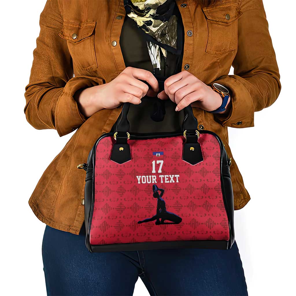 Custom Haiti Football Shoulder Handbag Come on Les Grenadiers Red Style LT17