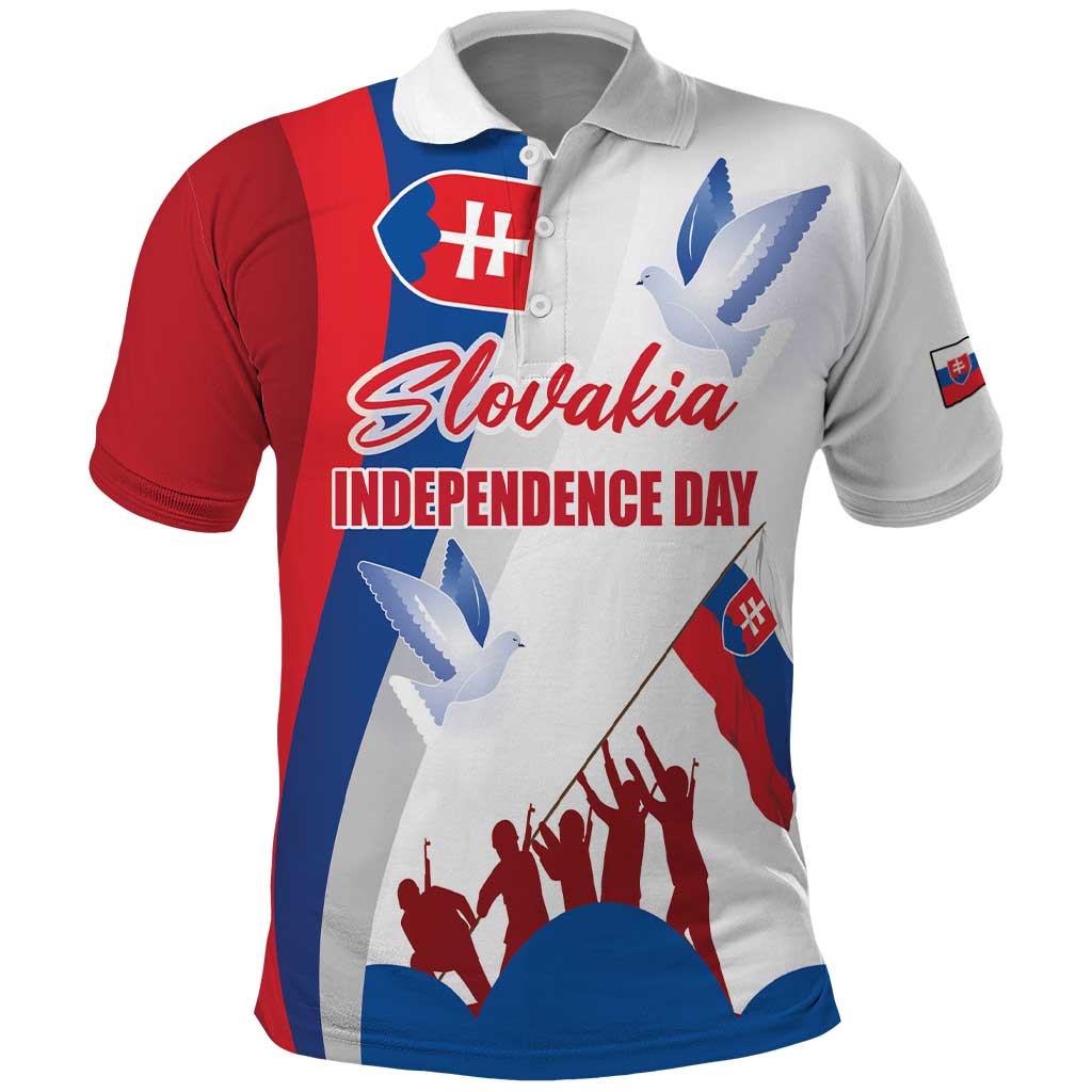 Slovakia Independence Day Polo Shirt 17th July 1992 LT17