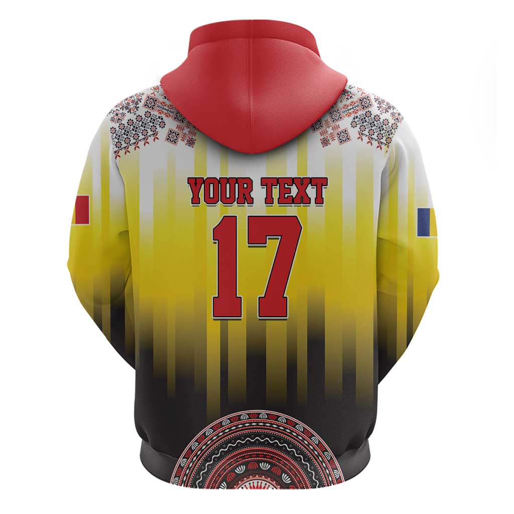 Custom Romania Football Go Champions Hoodie Romanian Traditional Patern LT17
