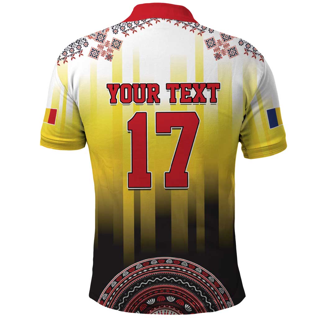 Custom Romania Football Go Champions Polo Shirt Romanian Traditional Patern LT17