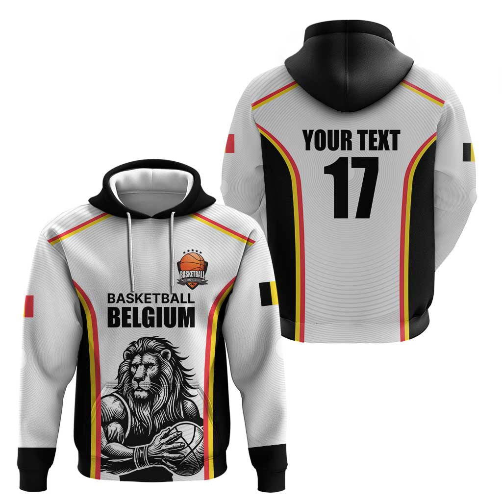 Custom Belgium Basketball Hoodie Lion Mascot Sporty Style LT17