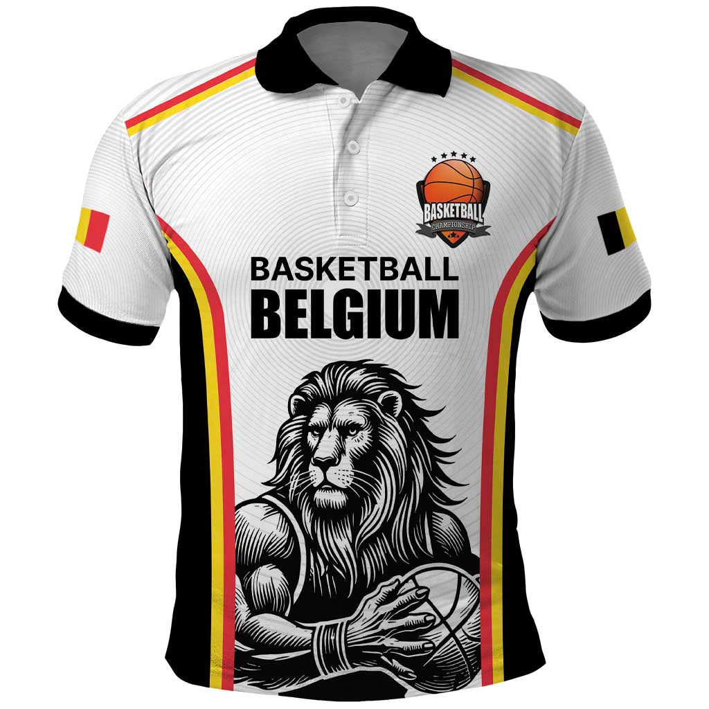 Custom Belgium Basketball Polo Shirt Lion Mascot Sporty Style LT17