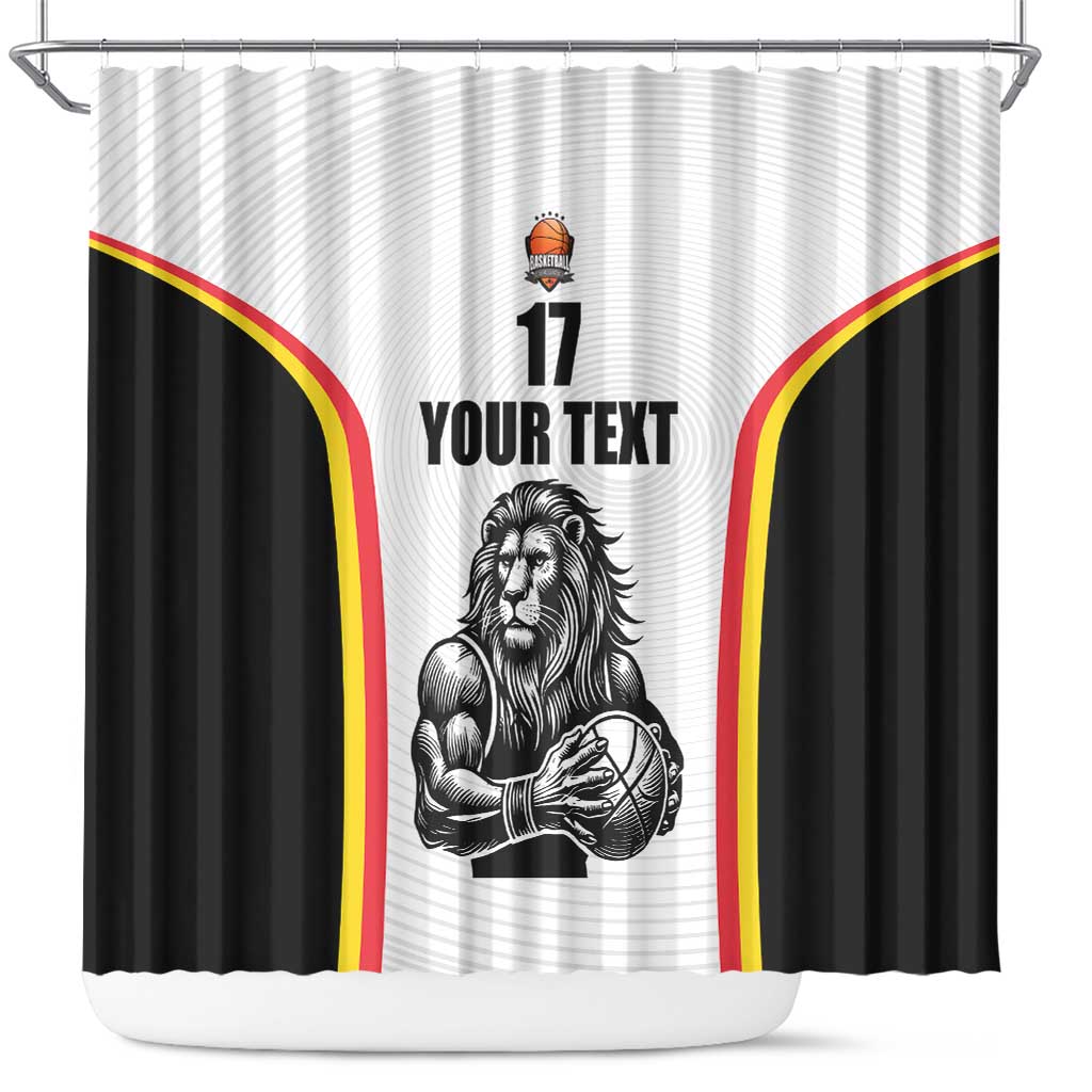 Custom Belgium Basketball Shower Curtain Lion Mascot Sporty Style LT17